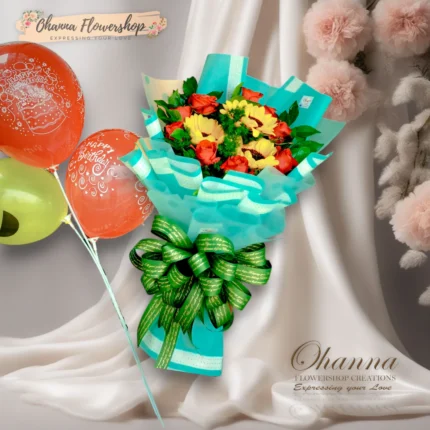 Sunlit Dreams: Bouquet & Balloons
