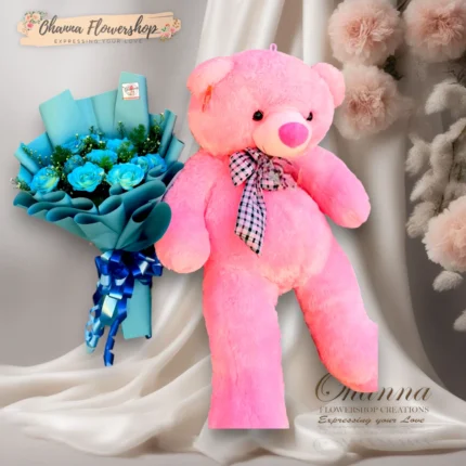 Blue Bliss Teddy Bouquet