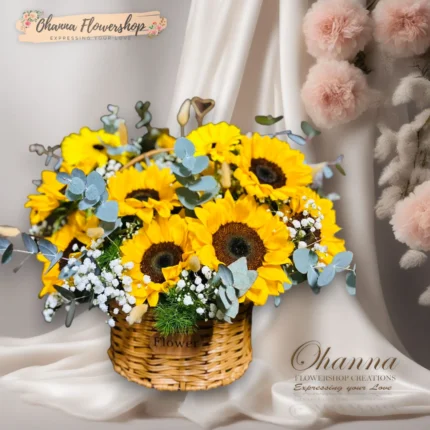 Radiant Sunshine Bloom Basket